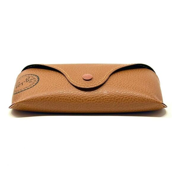 Ray-Ban Tan Brown Leather Sunglasses Eyeglasses Case + Microfiber Cleaning Cloth - Picture 4 of 12